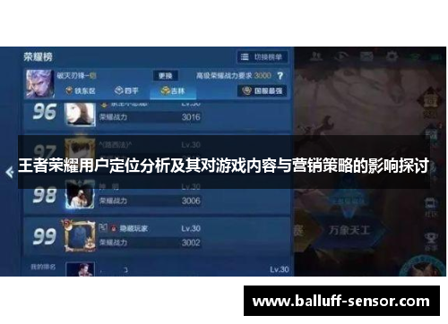 王者荣耀用户定位分析及其对游戏内容与营销策略的影响探讨